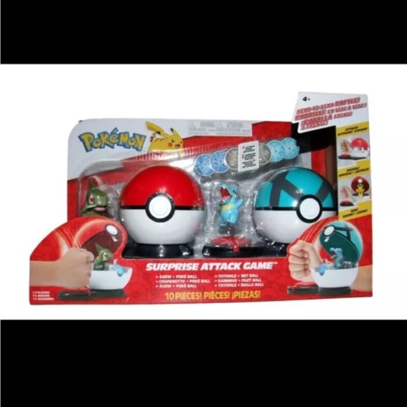 Pokémon Axew with Poké Ball vs Totodile with Net Ball Surprise Attack Game - NEW - Picture 1 of 2